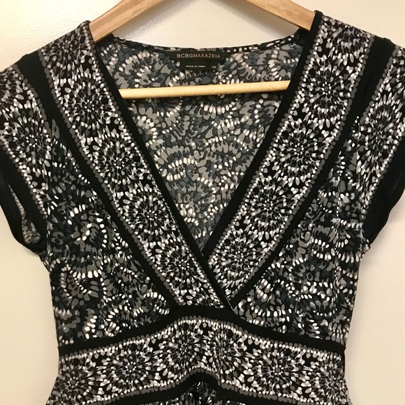 BCBG MaxAzria Navy Print Wrap Dress - Picture 3 of 5